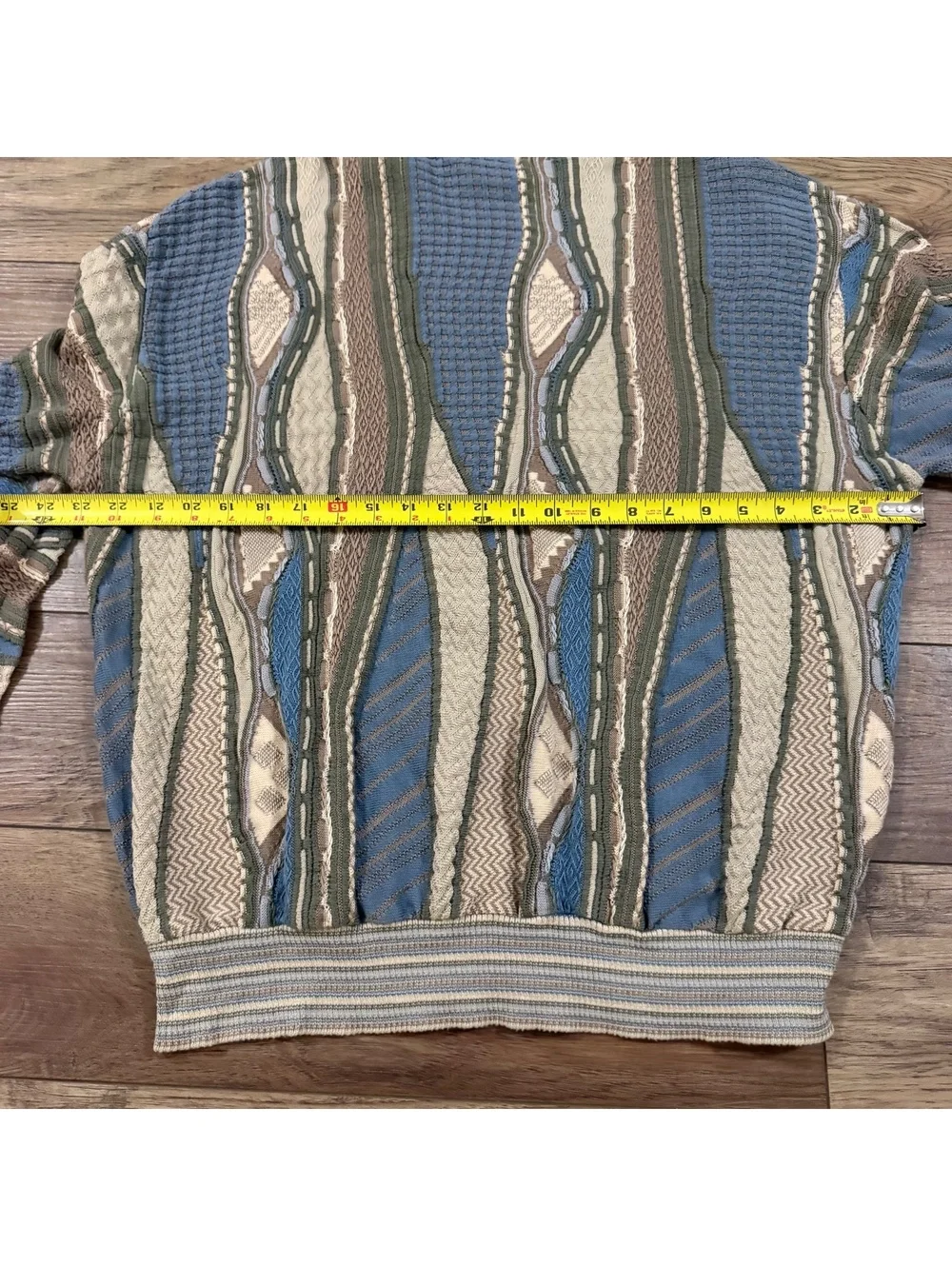 Vtg Norm Thompson 3D Knit Coogi Style Sweater XL Cotton